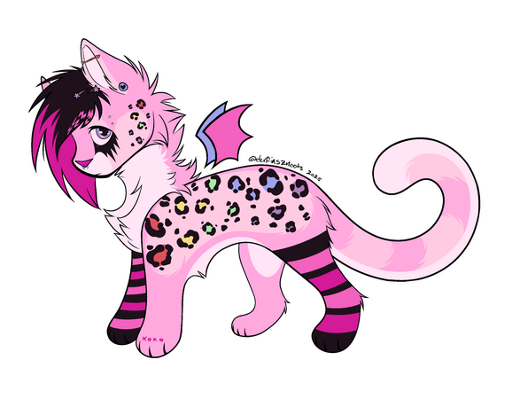 Pink scene cat adopt