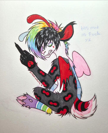 Traditional fullbody piece of one of my bf's sonas, Darling